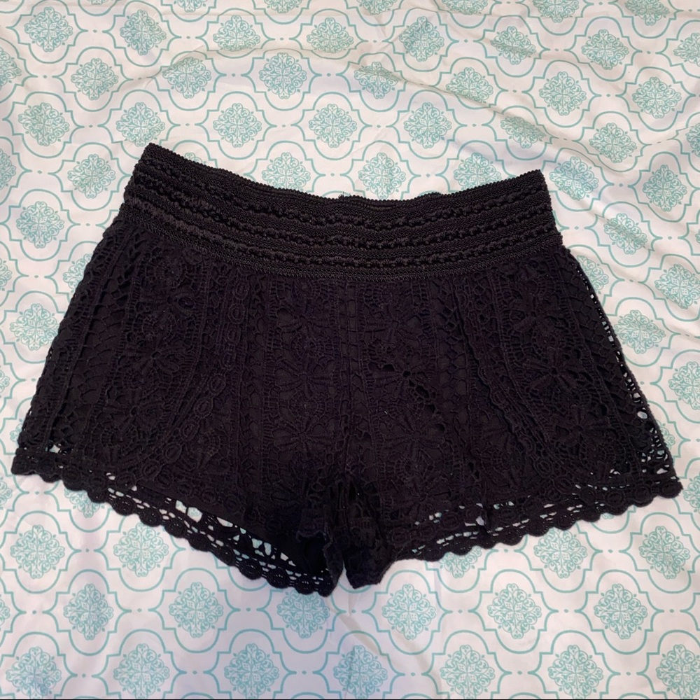 Black lace shorts